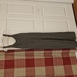 WILD FABLE Army Green Apron Button-Front Wide Leg Jumpsuit Size XS